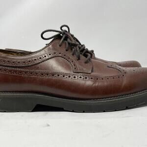 Dockers Men Shoes 90-2013 Sz 12M Brown Leather Wingtip Lace Up Oxford Comfort